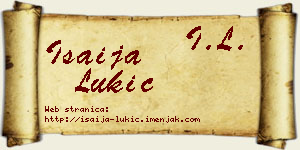 Isaija Lukić vizit kartica